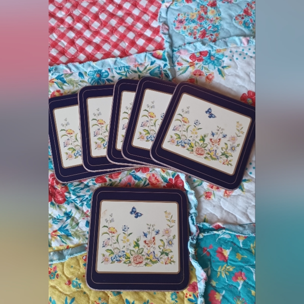 Aynsley Pembroke Coaster Set x 6 Cork Back